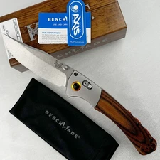Benchmade Crooked River 15080-2 Wood Stabilized Handle CPM-S30V Folding Knife