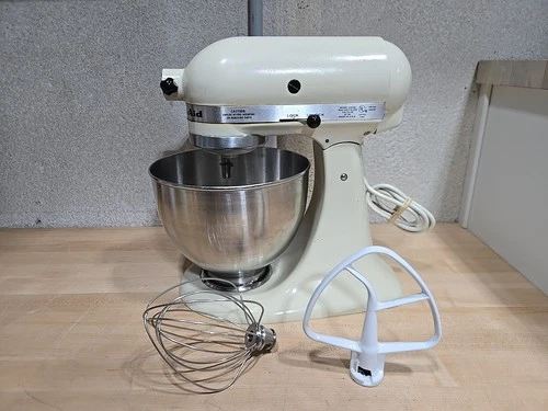 Vintage KitchenAid Hobart K45SS Stand Mixer Cream Bowl Attachments TESTED WORKS