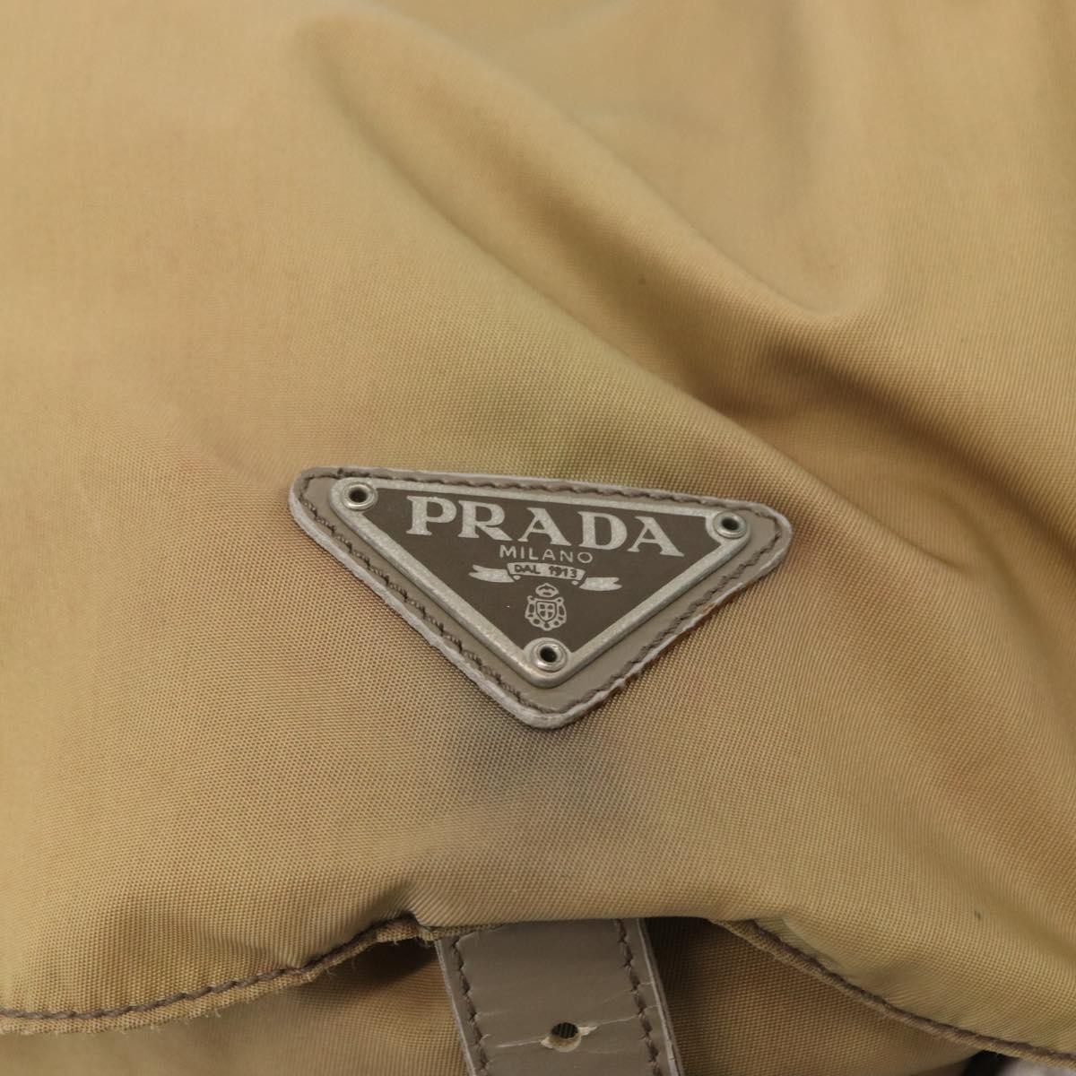 PRADA Backpack Nylon Beige Silver Auth 164845 thumbnail 16