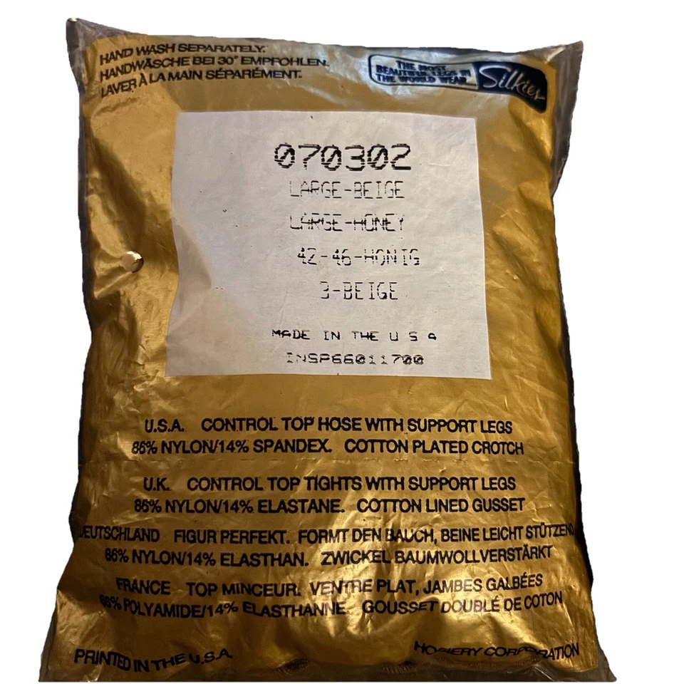 SILKIES 070302 Control Top Pantimedias con Piernas de Soporte Talla Grande Beige Miel Foto 2 de 2