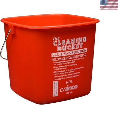 Cleaning Bucket, 6-Quart, Red Sanitizing Solution