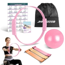 Pilates Ring Set, Pilates Essentials Kit with Pilates Ring and Ball, 3 Resist...