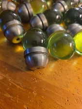 Green Acorn Glass Series Cabinet Knobs & Drawer Knobs. Lot Of 20