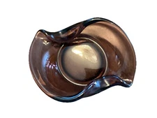 Vintage Amethyst Purple Art Glass Cigar Or Cigarette Ashtray  Mcm 