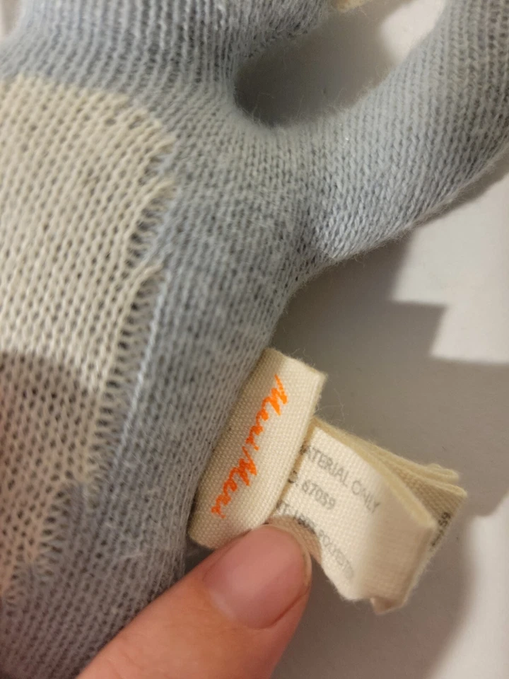 Powder Blue Plush Monkey Baby Rattle Toy - Image 3 of 4