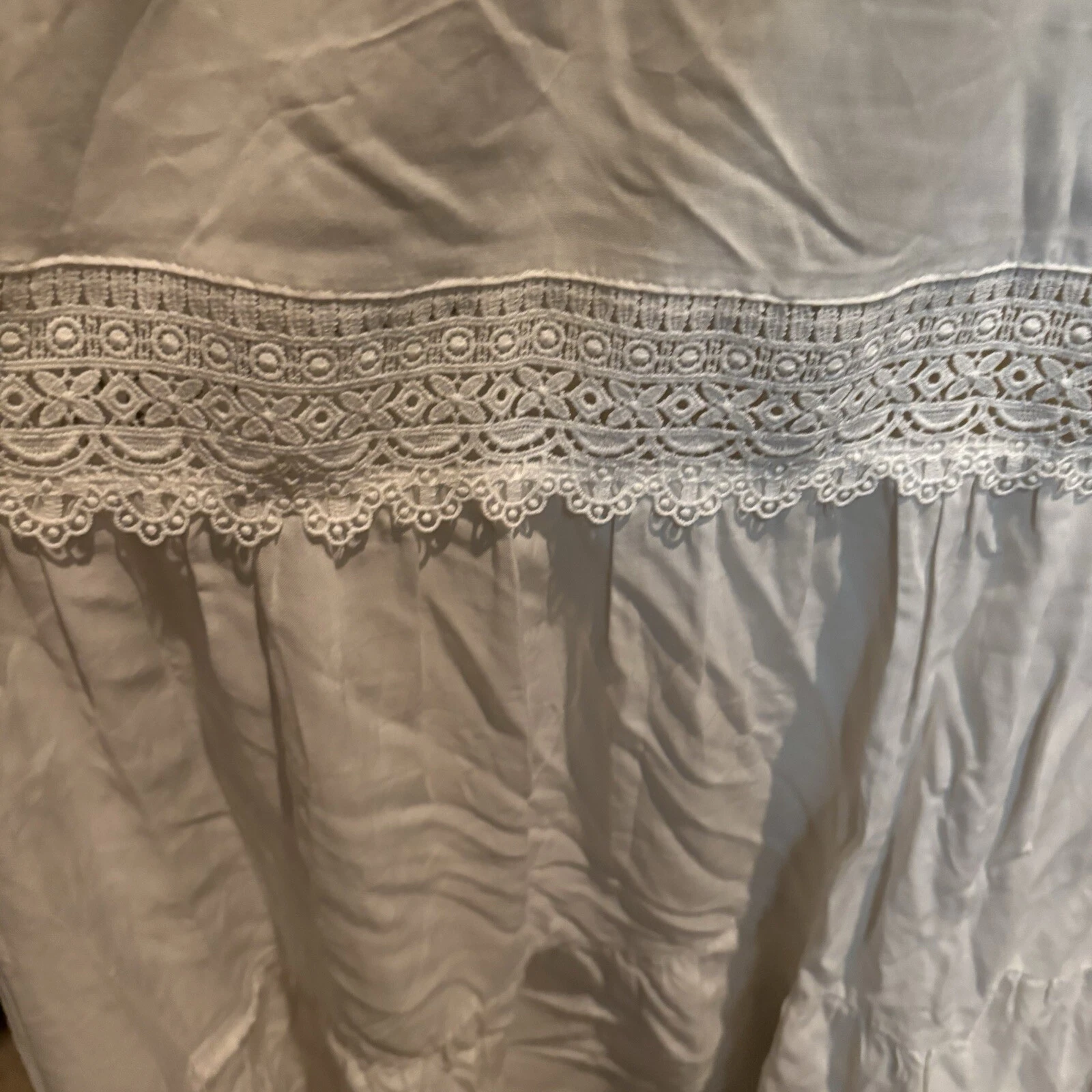 OFF WHITE Max abito donna Altar'd State bianco sporco 100% cotone nuovo con etichetta taglia XS dettaglio pizzo