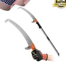 Pole Saws Tree Trimming 14 ft Lightweight Manual Stainless Steel Extension Blade