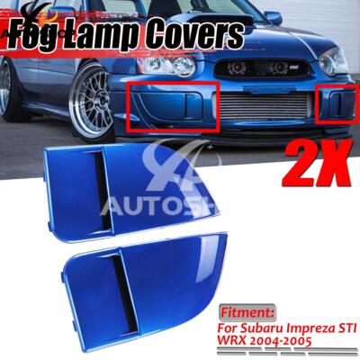 Blue Fog Light Bezels For 2004-2005 Subaru Impreza WRX & STI – Bumper Cover Trim