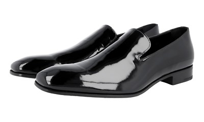 PRADA Lackleder HOCHZEIT BLACK TIE Business Schuhe - Schwarz - NEU
