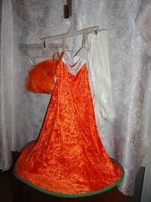 GIRL'S ORANGE/WHITE FLOWER/PIXIE HALLOWEEN COSTUME-SIZE LARGE