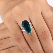 Natural Apatite Gemstone 925 Sterling Silver Jewelry Handcrafted Partywear Ring