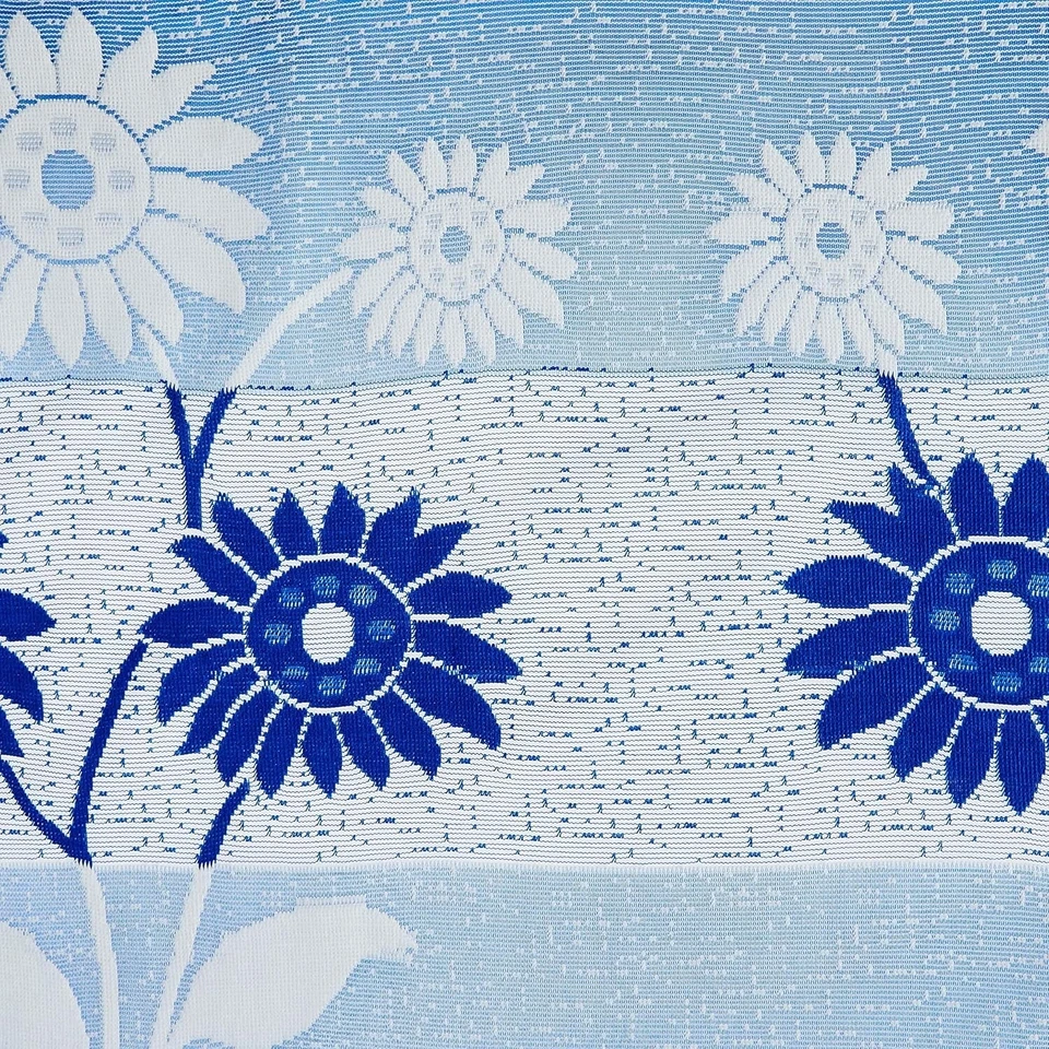 Cotton Blend Floral Rectangular 6 Seater Table Cover for Dining Table Blue US - Image 3 of 3