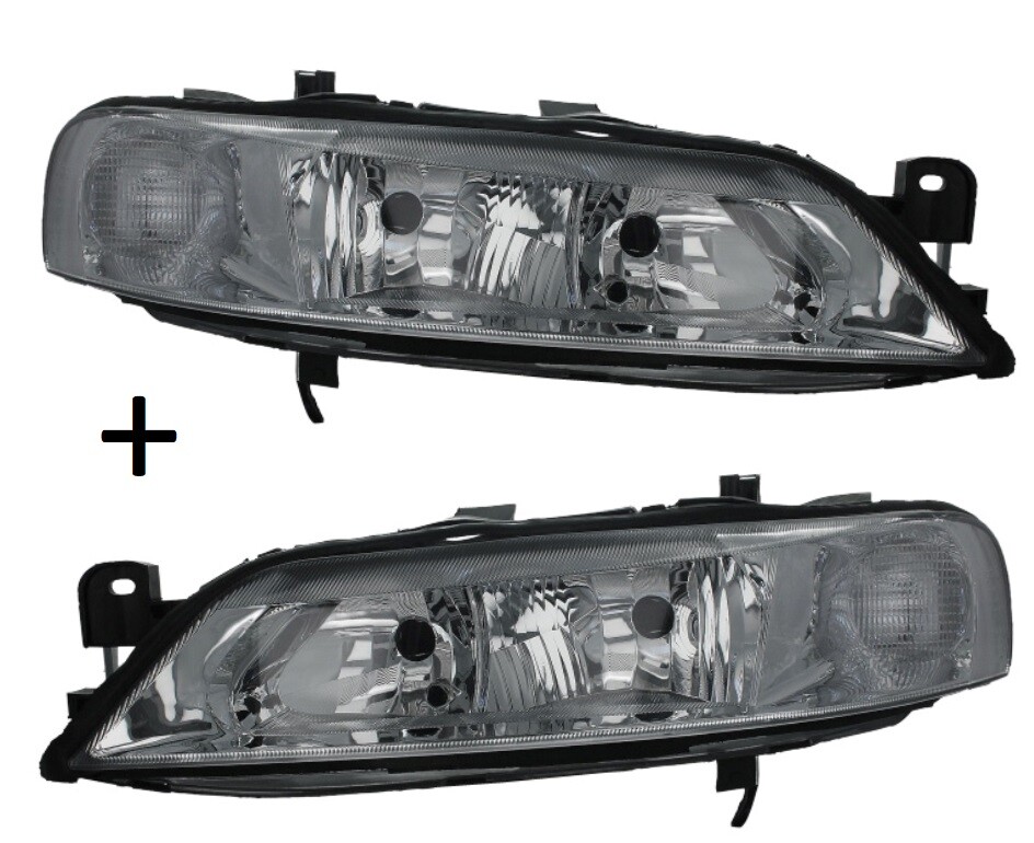 Phare avant gauche droit Opel Vectra B à réglage électrique et double réflecteur chrome H7 H7