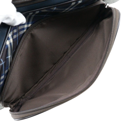 Burberry Black Label Men's Waist Bag Shoulder Bag Nylon Navy Brown Authentic - Picture 5 of 9