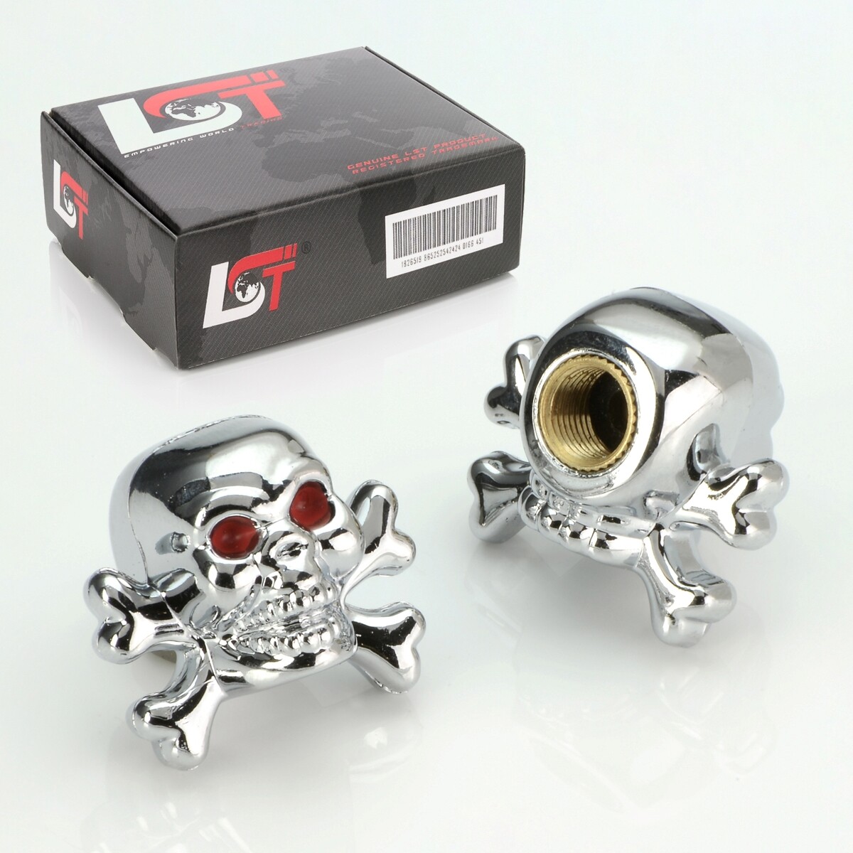 2x Valve Cap Tire Valve Skull Crossbones Silver for Car Truck Motorcycle