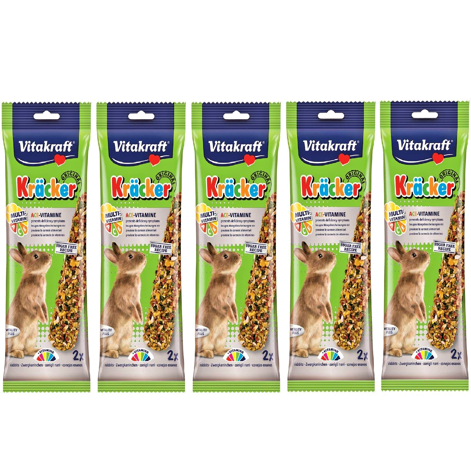 5 x VITAKRAFT KRACKER MULTI VITAMINS RABBIT : Small Animal Feed Twin Pack Chews