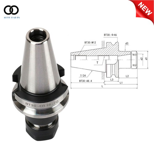 4 Chucks Tool Holder BT30-ER16 Collet Chuck W. 70mm GAGE LENGTH - Picture 3 of 12