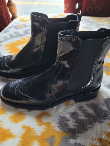 BOTAS CHELSEA MASSIMO DUTTI Mujer Cuero Negro Talla 6.5 Cuero Patentado - Imagen 6 de 10