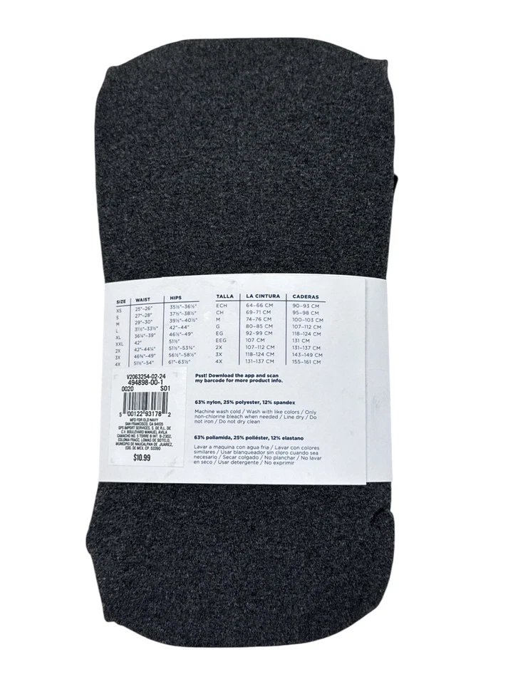 Old Navy Women’s Semi-Opaque Tights Gray Heather Size XS-S, M-L, XL-XXL or 2X-3X - Image 3 of 4