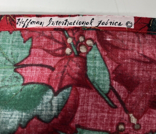 Huffman International Holly & Green Leaves Christmas Fabric 68" x 42" Cotton - Picture 3 of 3
