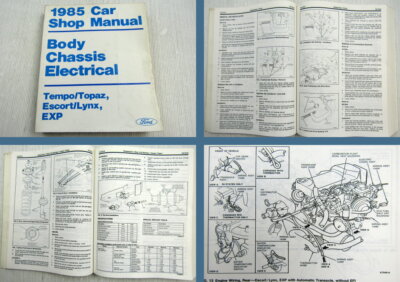 Ford Tempo Topaz Escort Lynx EXP 1985 Car Shop Manual Body Chassis Electrical