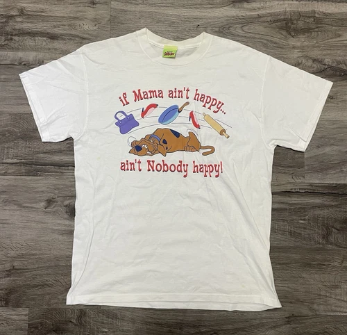 VTG SCOOBY DOO Shirt Men’s Large IF MAMA AIN'T HAPPY Cartoon Network Graphic