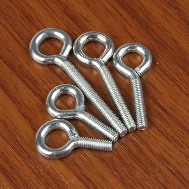M8 2060mm Galvanised Eye Bolt Hooks Eyelets Threaded Zinc Plating Hardware eBay