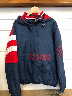 Vintage DEAD STOCK W TAGS Ole Miss Starter Jacket Half Zip