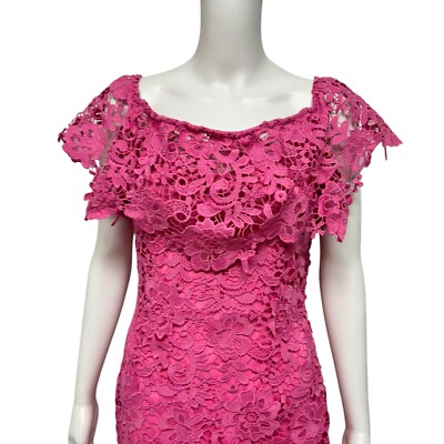 Paper Dolls London women's sheath Lace dress pink open shoulders size 8 |  eBay