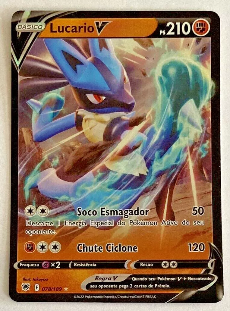 Pokemon card Lucario V Ultra Rare 78/189 Astral Radiance (Portuguese)