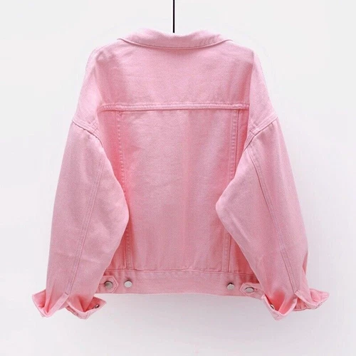 Womens Ladies Stretch Denim Jacket Soft Cotton Loose Plus Zise Stonewash Coat!@ - Picture 11 of 26
