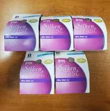5 Pk: L'eggs Ultra Sheer Silken Control Top Toe Panty Hose Size B Nude (AE-1893)