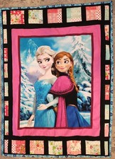 Disney Frozen ELSA Anna Princess Quilt Throw Hand-made Blanket 56  x 41" NEW