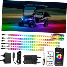 6pcs Golf Cart Led Lights with 12V-72V Voltage Reducer, RGB Led Underglow 6PCS