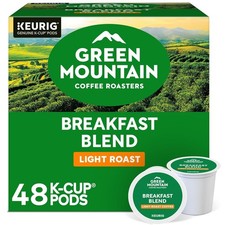 Green Mountain Coffee Roasters Breakfast Blend Light Roast, K-Cup Pods, 48 Count