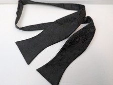 Black Bow Tie Tone on Tone w Paisley Like Pattern Adjustable