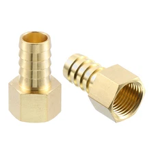 2Pcs Brass Hose Barb Fitting 5/8" Bard x 1/2" NPT Female Hose Connector