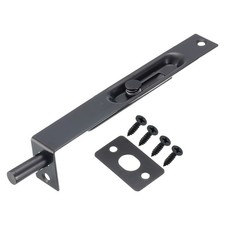 Flush Bolt 6 Inch Stainless Steel Door Concealed Slide Lock Latch Black