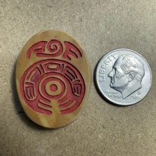 Sand stone carving cabochon with ancient totem , great for  necklace pendant 