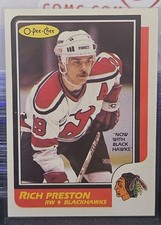 86-87 O-Pee-Chee Rich Preston 🚨🚨🚨 Chicago Blackhawks 