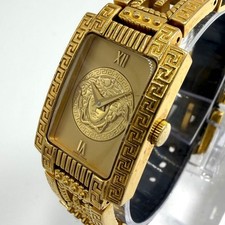 Gianni Versace 7008015 Watch Medusa Gold 25mm Quartz - Vintage Japan