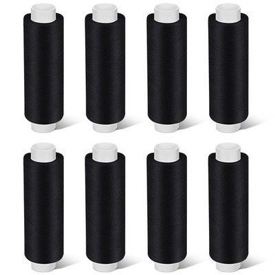8 Rolls Black Thread for Sewing, 200 Yards Each Roll Sewing Thread, Polyester...