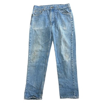 Carhartt Denim Jeans Straight Baggy Tapered Light Wash Blau Herren W36 L31