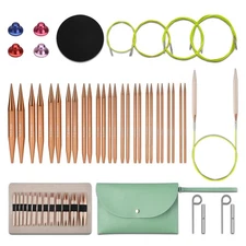 Interchangeable Circular Knitting Needle Kit w/ 13 Sizes 4 Cables Needles 3–10mm