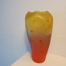 Glass Vase 14.5" Tall by Curtiss Brock - Decorative Art Glass!