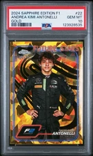 2024 Topps Chrome F1 Sapphire #22 Andrea Kimi Antonelli Gold #/50 PSA 10