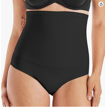 Maidenform Women's High Waist Shaping Brief, Firm Control Shapewear ,L , Black