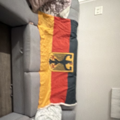 German Black Red Gold Flag Banner with Eagle Crest & Emblem Design