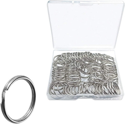 100 Pcs Split Ring, Small Key Rings Bulk Split Keychain Rings DIY Craft Metal Ke