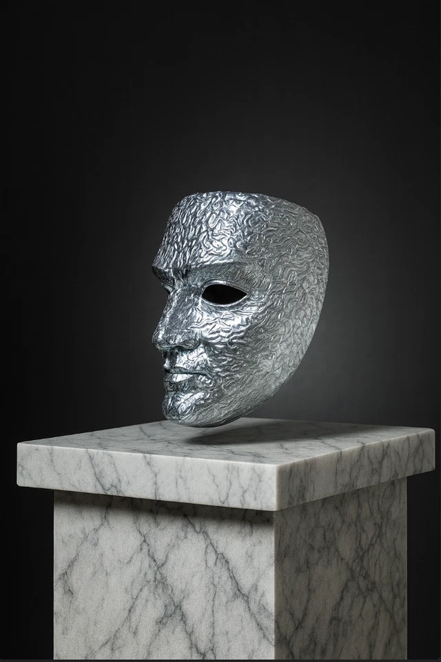 King Baldwin IV Kingdom of Heaven 1:1 Replica Silver Silk Mask Cosplay Halloween - Image 2 of 4